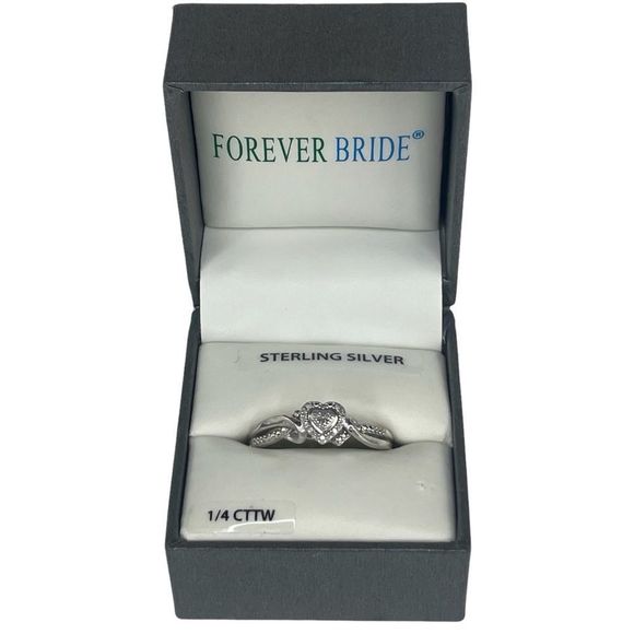 Sterling Silver Bridal Band 1/4 CTTW - Picture 2 of 15